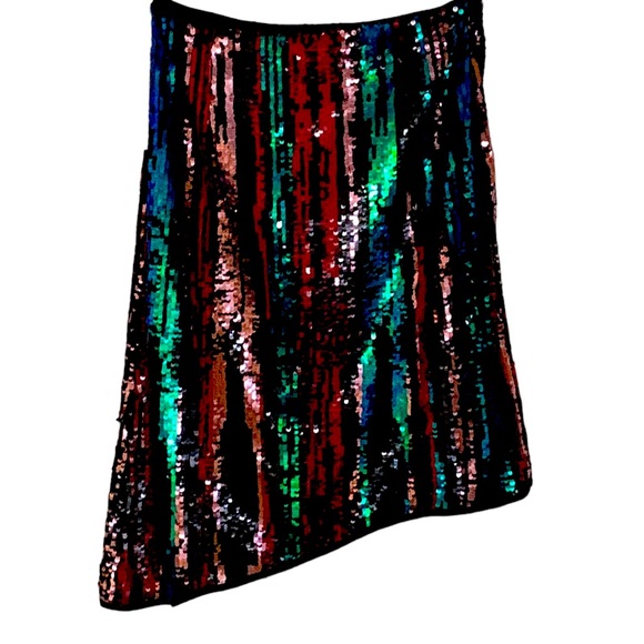 Anthropologie Lenon sequin skirt ⬇️💲bold  colors red blue/turquoise/black, S - Picture 3 of 10